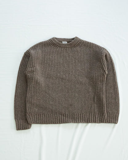 MERRY YARN ‘BUDDY’ SWEATER, N.BROWN