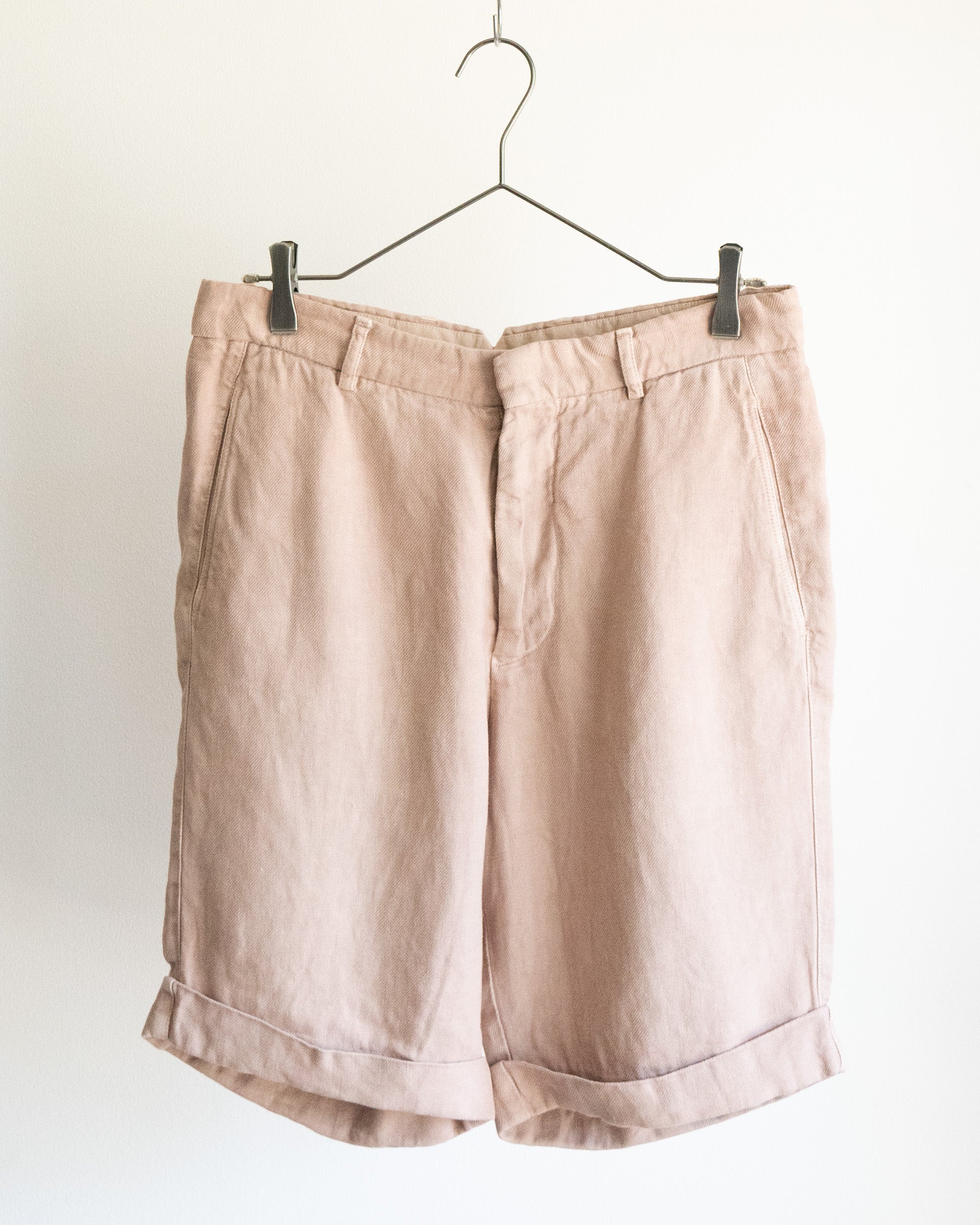 Cuffed Hem Linen Shorts