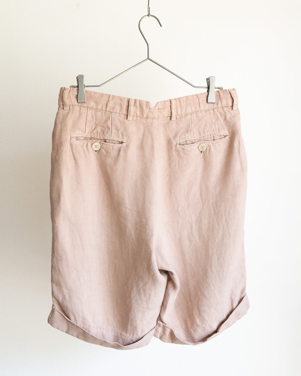 Cuffed Hem Linen Shorts