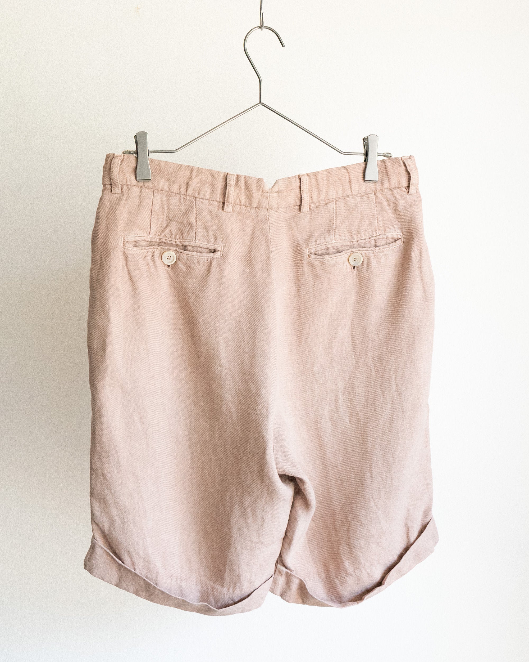 Cuffed Hem Linen Shorts